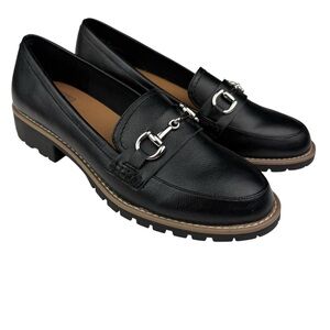 Dolce Vita Loafers Black Lug Heel Chain Detail Women’s Size 10 Slip On Shoes dv